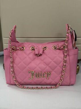 Juicy Couture Pink Quilted Chain-Handle Tote